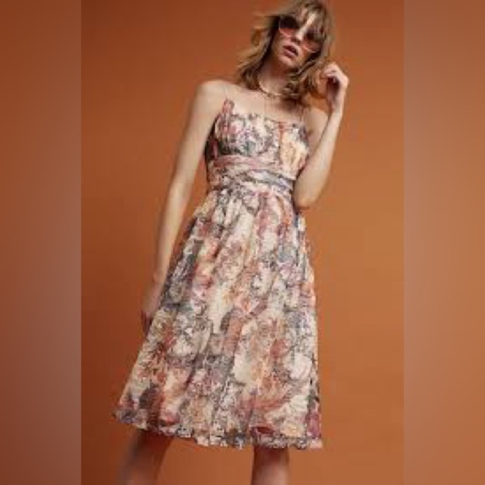 Maeve Mackenzie Multicolor Abstract Midi Dress size 4 - Picture 1 of 6